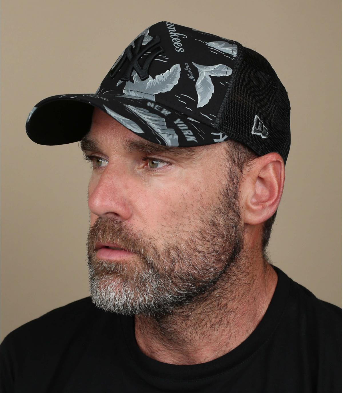 trucker NY noir imprimé Trucker Desert Island NY black gray